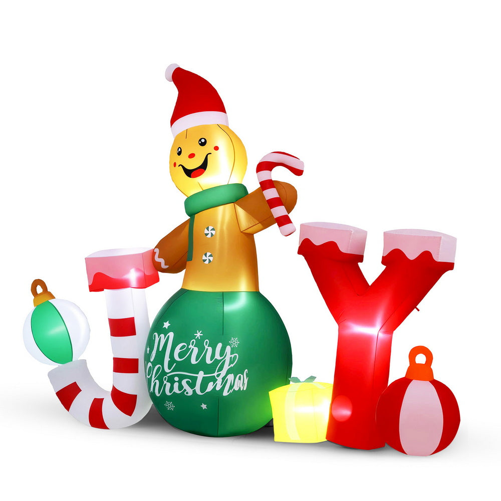 Christmas Inflatable Gingerman Joy 3M Long Outdoor Decorations Illuminated