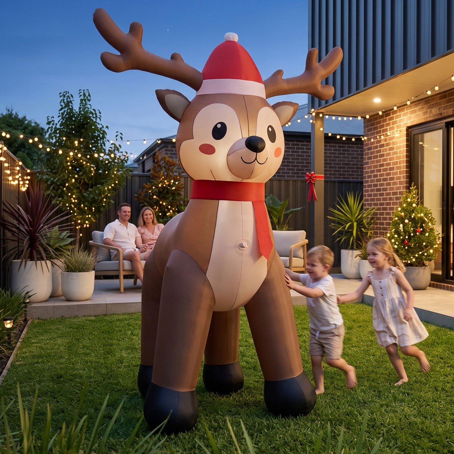 Reindeer Christmas Inflatable Illuminated Decorations - 2.5M