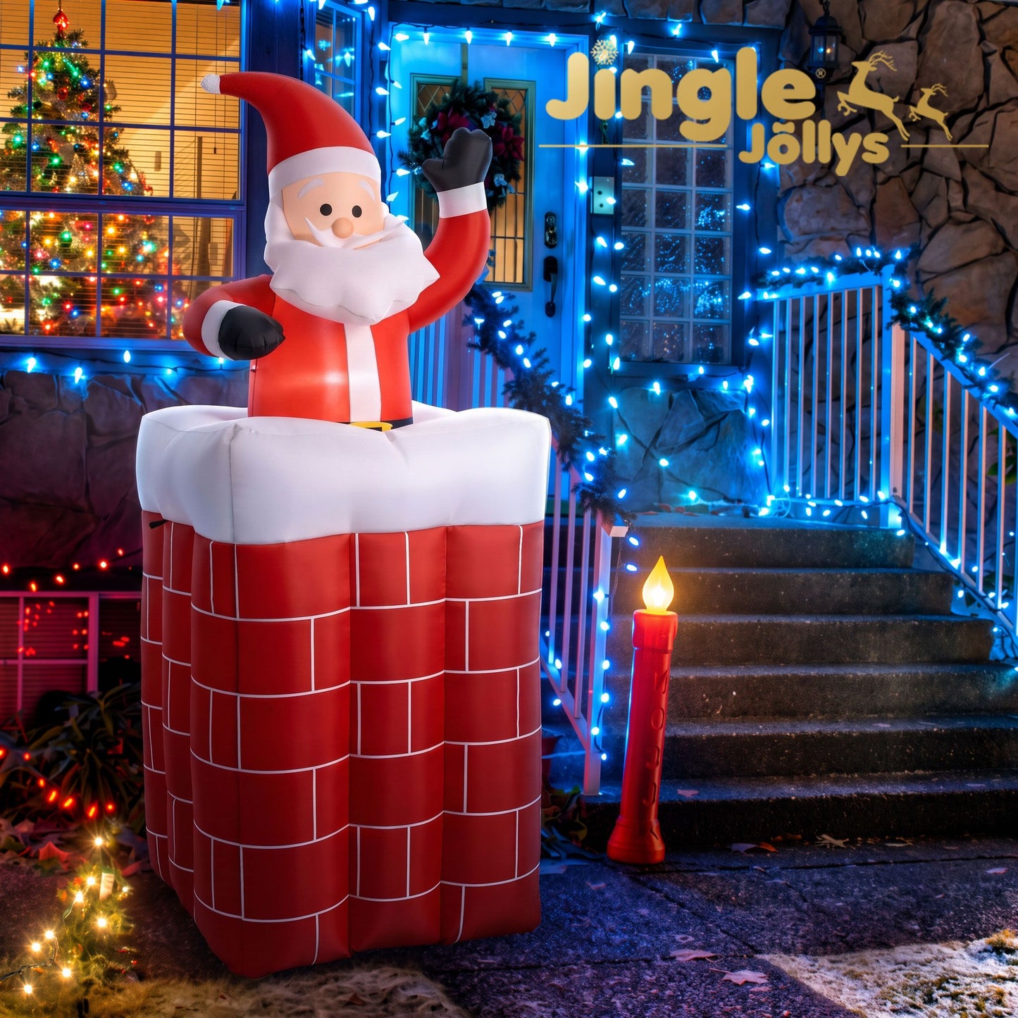 Santa Pop-Up Christmas Inflatable Illuminated Xmas Decorations - 1.8M