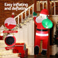 Santa Climbing Ladder Christmas Inflatable Height LED Decorations Illuminated - 2.45M