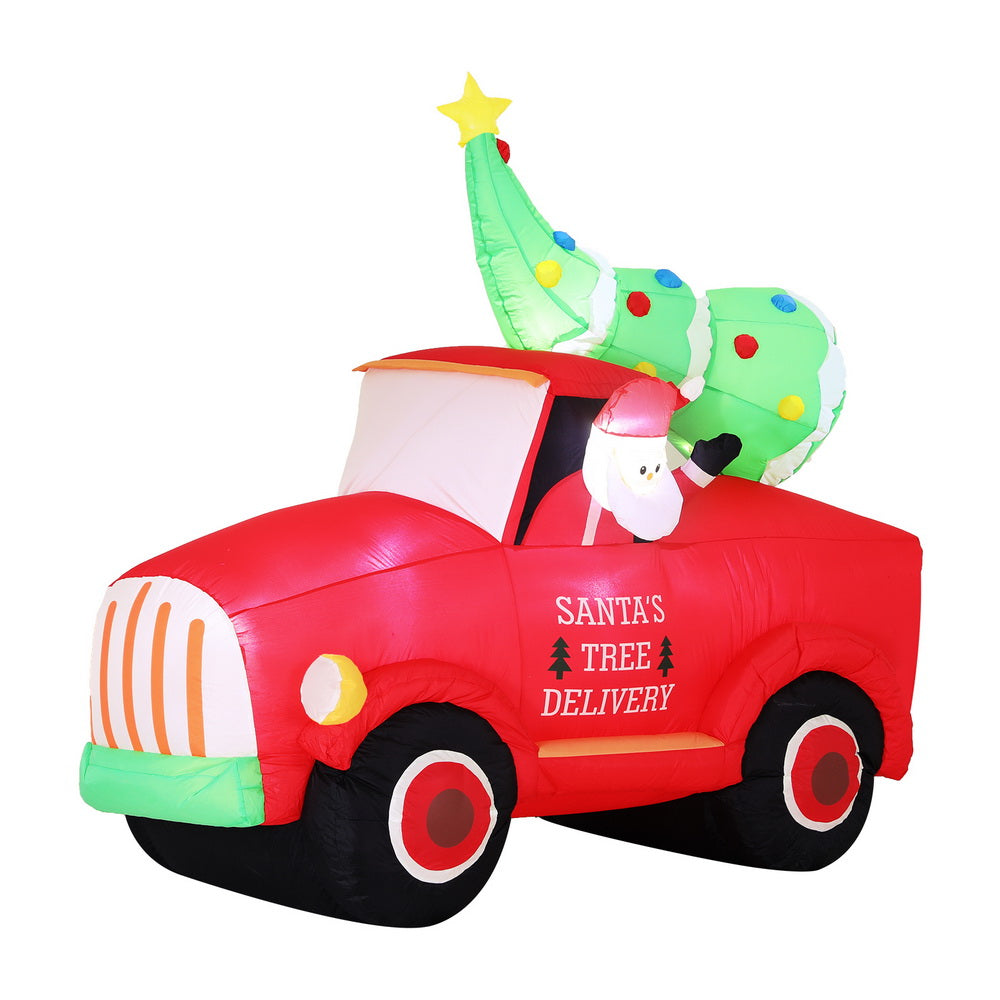 Santa Truck LED Christmas Inflatable LED Decorations Illuminated - 1.6M
