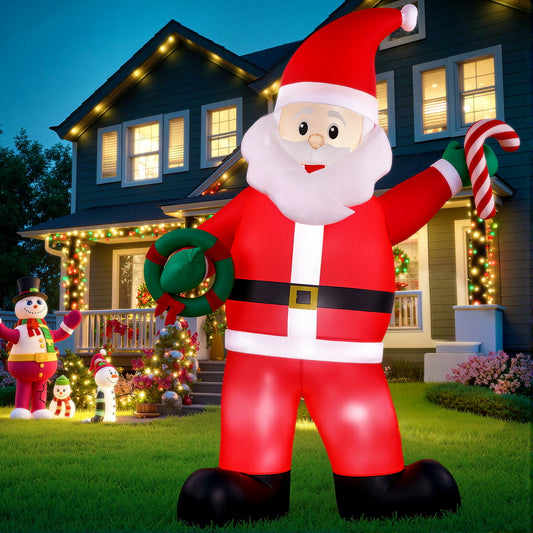 Giant Santa Christmas Inflatable Height LED Illuminated Decorations - 3.8M