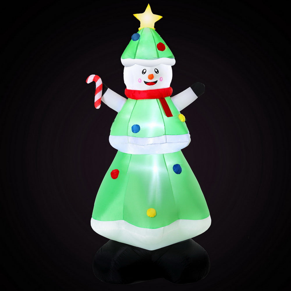 Snowman Tree LED Christmas Inflatable Decorations Illuminated - 2.75M