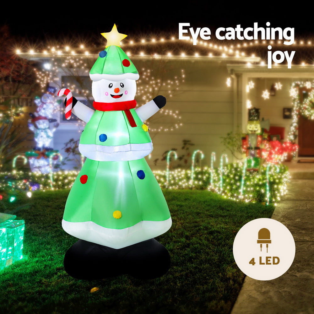 Snowman Tree LED Christmas Inflatable Decorations Illuminated - 2.75M