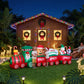 Santa Train Christmas Inflatable Length LED Decorations Illuminated - 3.6M
