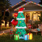 Santa Tree Christmas Inflatable Height Flashing Light Decorations Illuminated - 2.5M