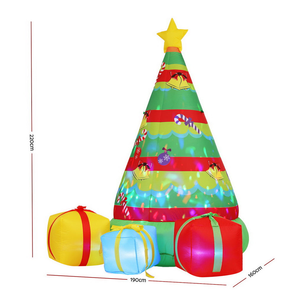 Gift Tree Christmas Inflatable Flashing Light Decorations Illuminated - 2.2M