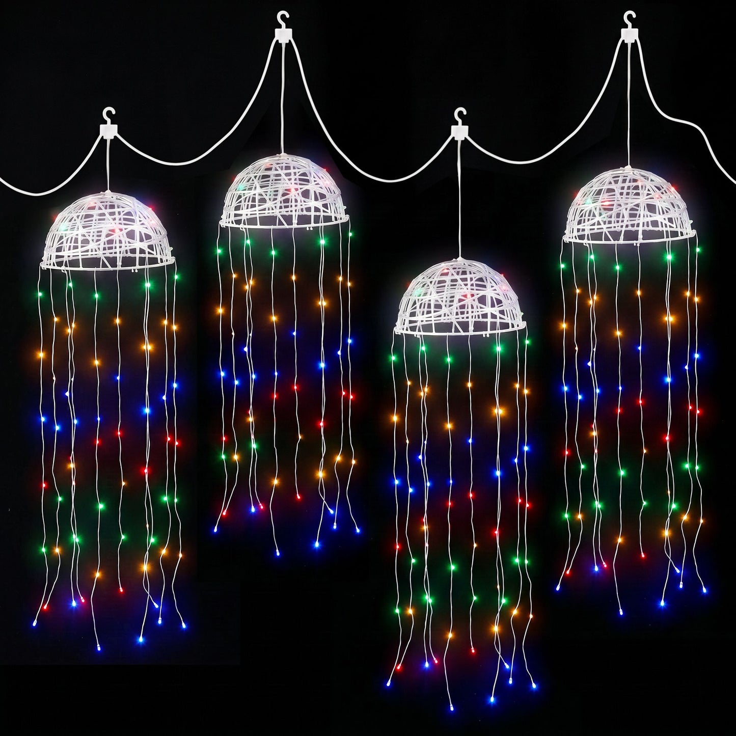 Christmas Lights Solar Jellyfish 4Pcs Garden Decorative Multi-Color
