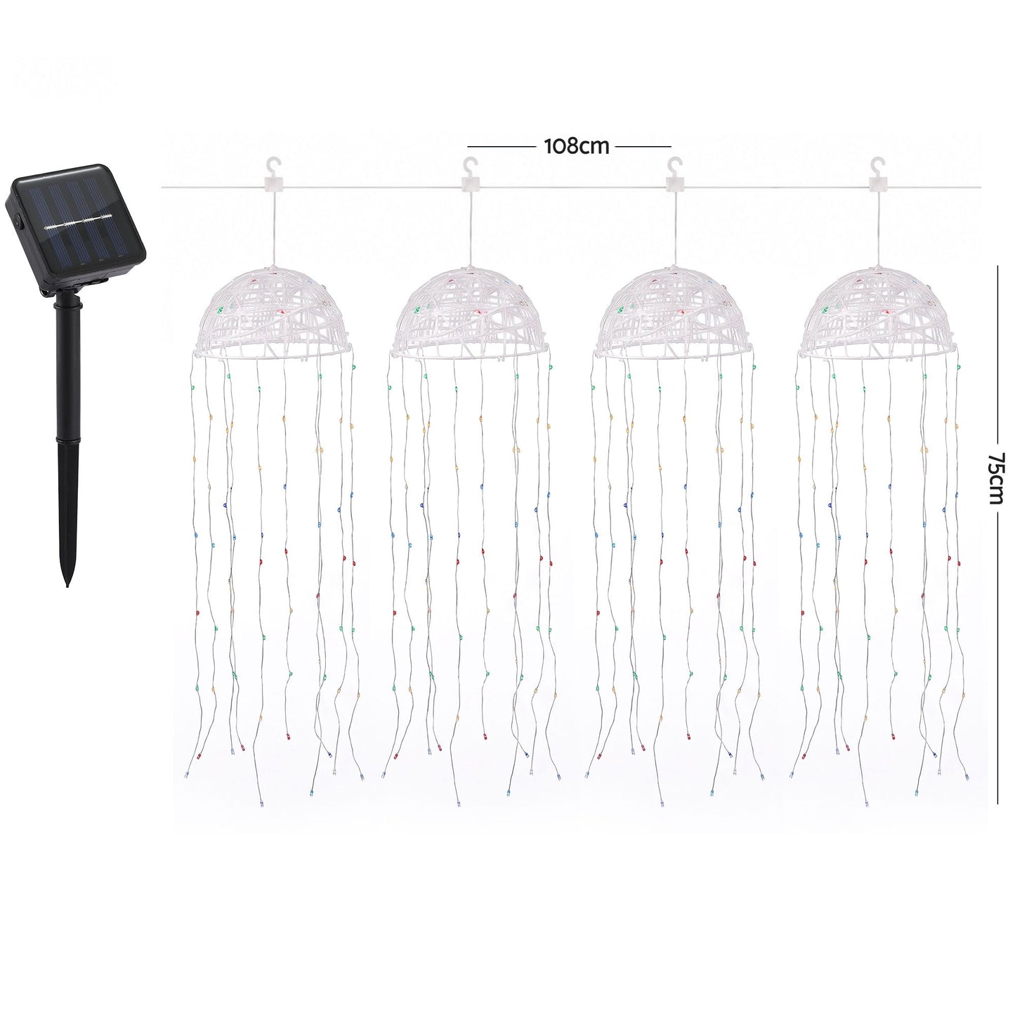 Christmas Lights Solar Jellyfish 4Pcs Garden Decorative Multi-Color