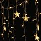 6M Christmas Icicle Lights String Light 160 LED Solar Powered - Warm White