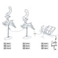 Technical drawings of decorative items with dimensions on a white background