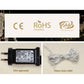 Power supply with certification logos and a heavy-duty cable on a textured background