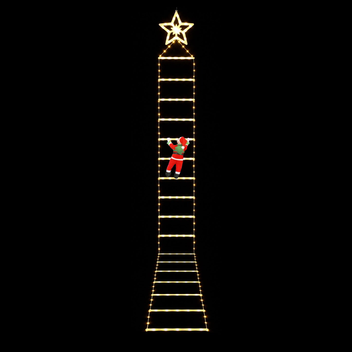 Christmas Ladder Lights Santa 3.4m 328LED Hanging Decor Warm White