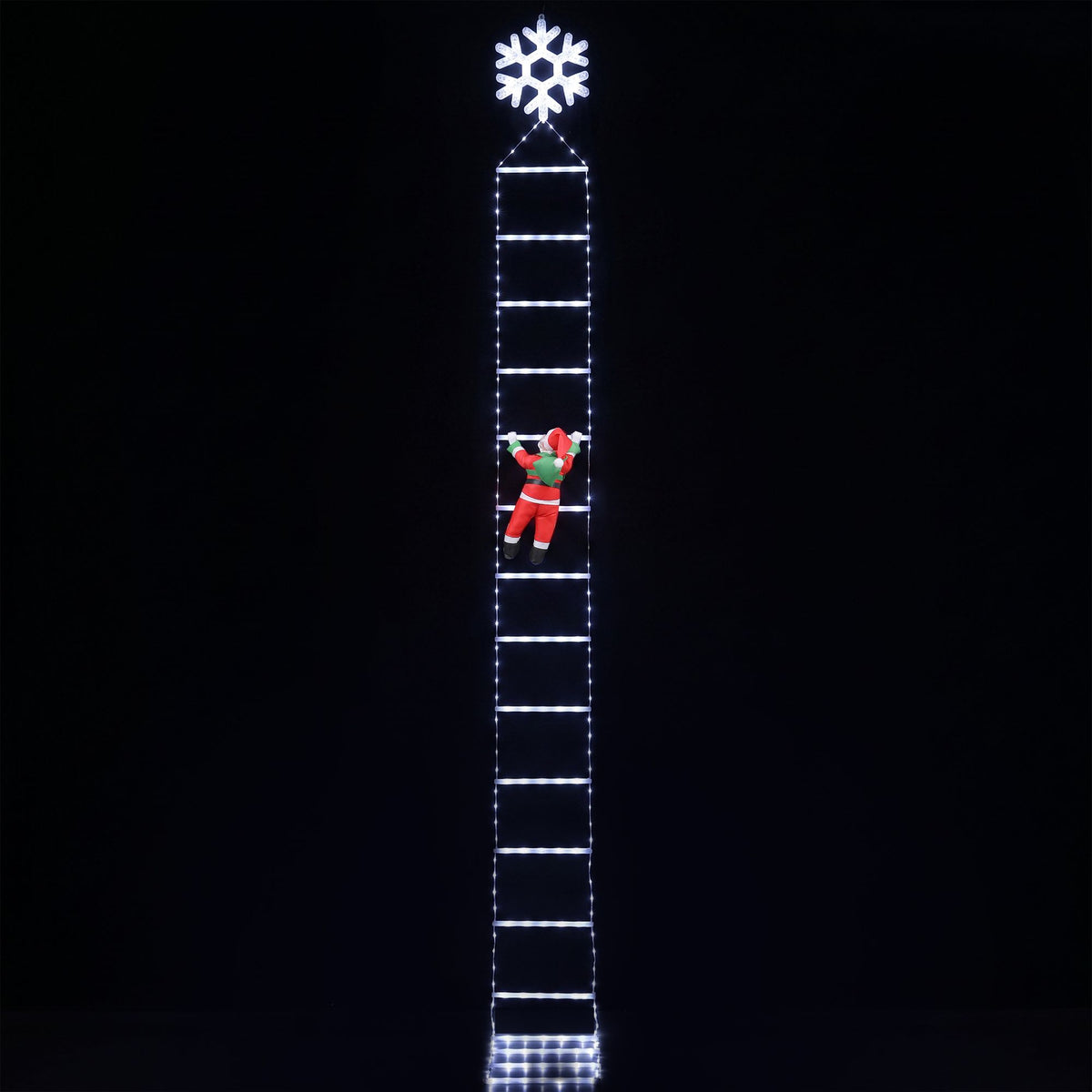 Christmas Ladder Lights Santa 3.4m 328LED Hanging Decor Cool White