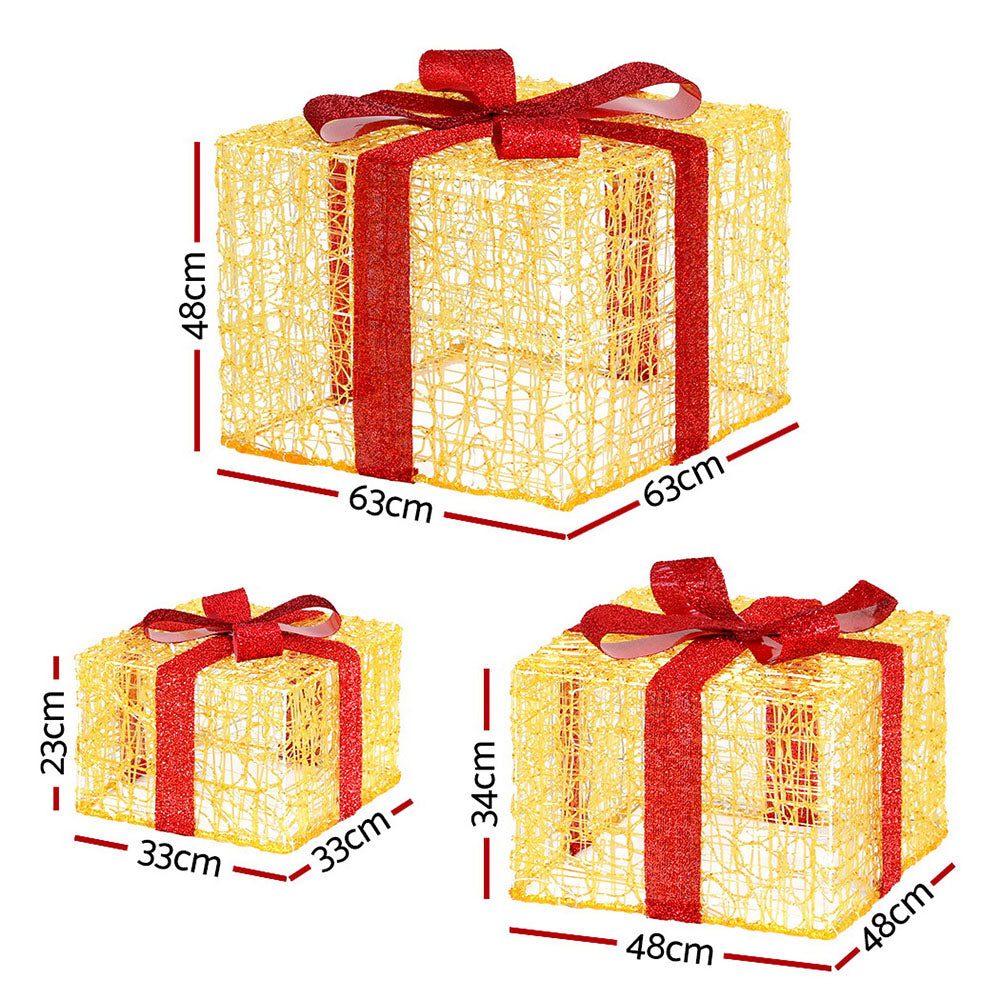 3-Pieces Christmas Lights 240 LED Fairy Light Gift Box Decorations