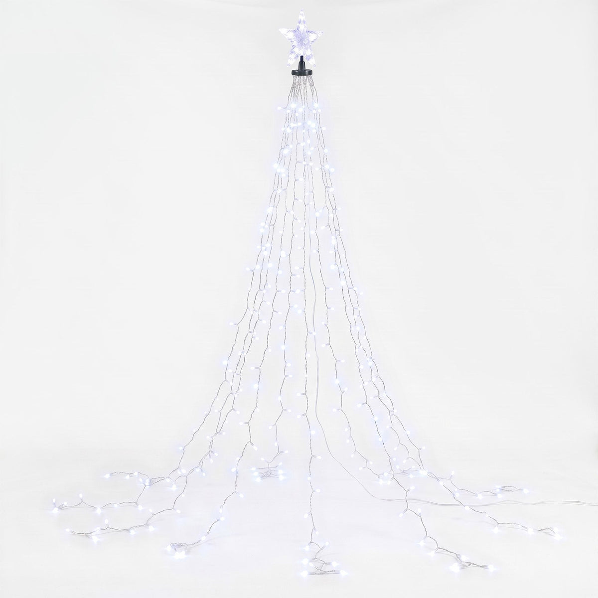 2.5M Christmas Tree Lights Christmas Lights Tree Topper Waterfall Fairy Lights White