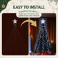 2.5M Christmas Tree Lights Christmas Lights Tree Topper Waterfall Fairy Lights White