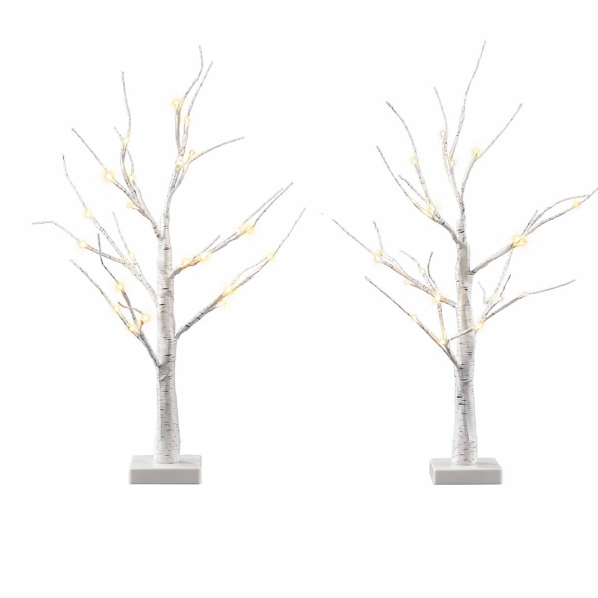 Lighted Branch Tree Christmas Decorations Warm White Christmas Lights 2 Pack 60cm