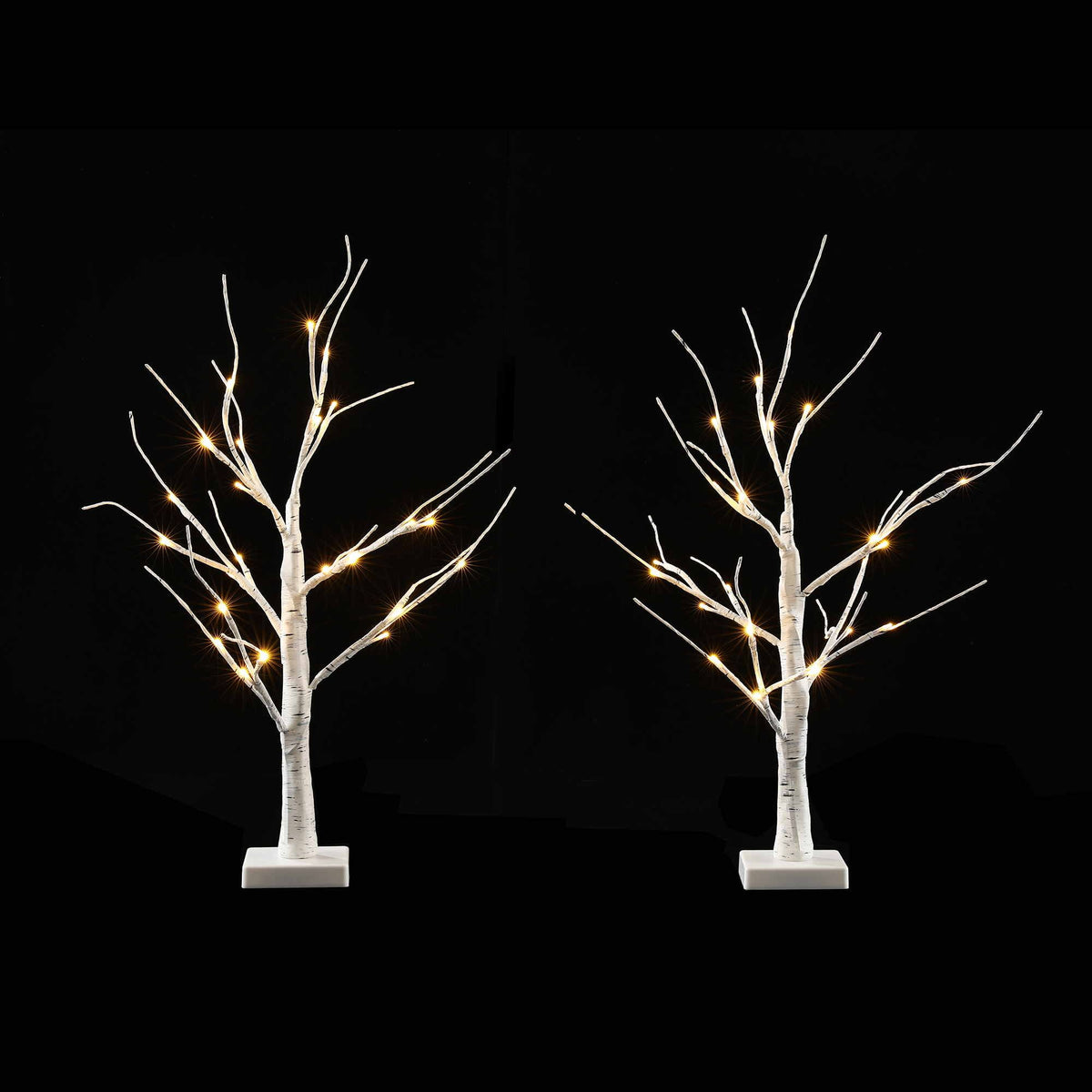 Lighted Branch Tree Christmas Decorations Warm White Christmas Lights 2 Pack 60cm