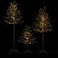 Set of 3 LED Christmas Tree Lighted Birch Tree Indoor Outdoor Xmas Decor Warm White