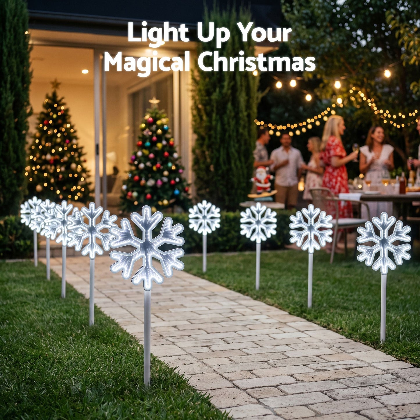 4 Pack Christmas Lights Path Lights Garden Decoration Outdoor Pathway Lighting