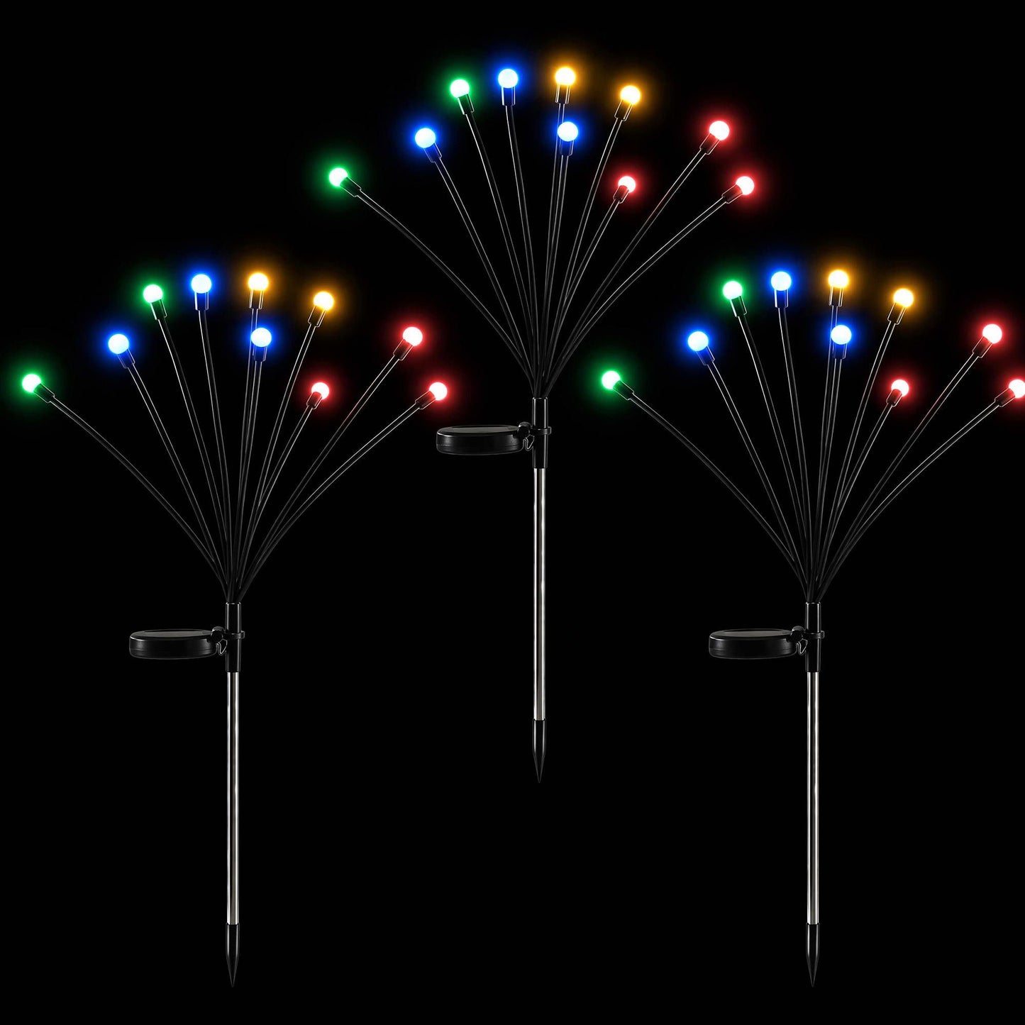 Christmas Lights Solar Firefly Lights Garden Decoration Path Lights Multicolour 3 Pack