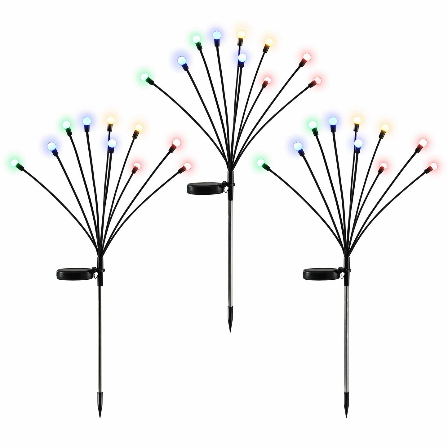 Christmas Lights Solar Firefly Lights Garden Decoration Path Lights Multicolour 3 Pack