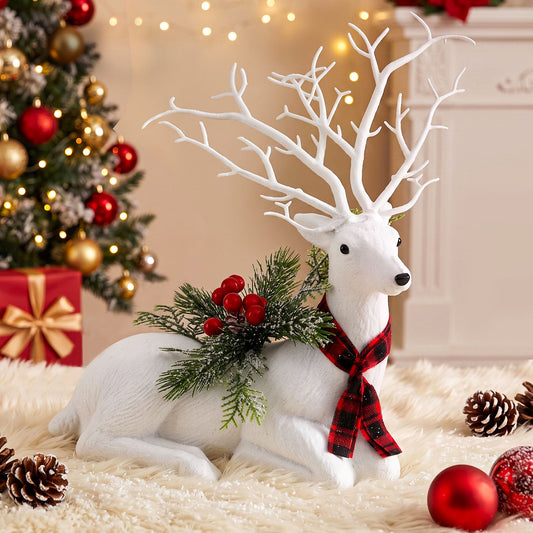 Christmas Reindeer 32cm Glitter Deer Ornaments Party Decorations