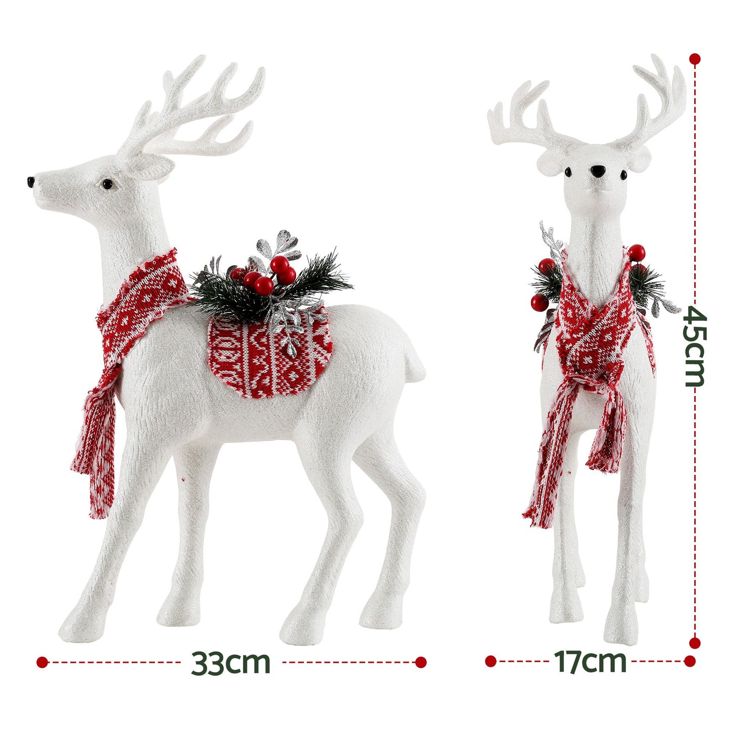 Christmas Reindeer 45cm Glitter Deer Ornaments Party Decorations