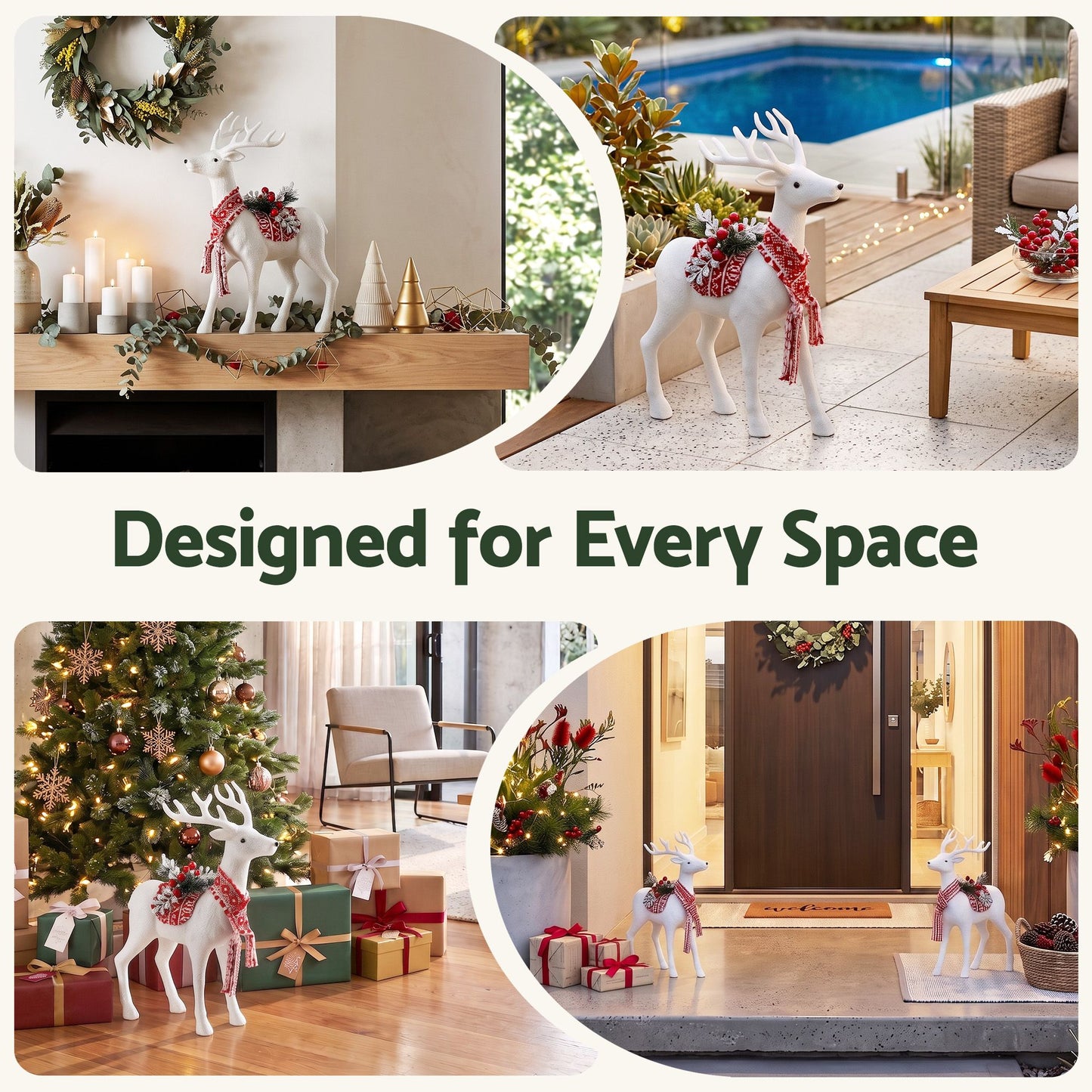 Christmas Reindeer 45cm Glitter Deer Ornaments Party Decorations