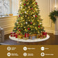 Christmas Tree Skirt 90cm Knitted Fabric Xmas Ornament Decor Beige