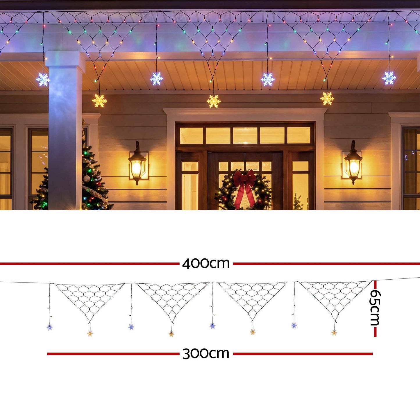 Christmas Lights Solar Fairy Lights Christmas Decorations Multicolour 4m