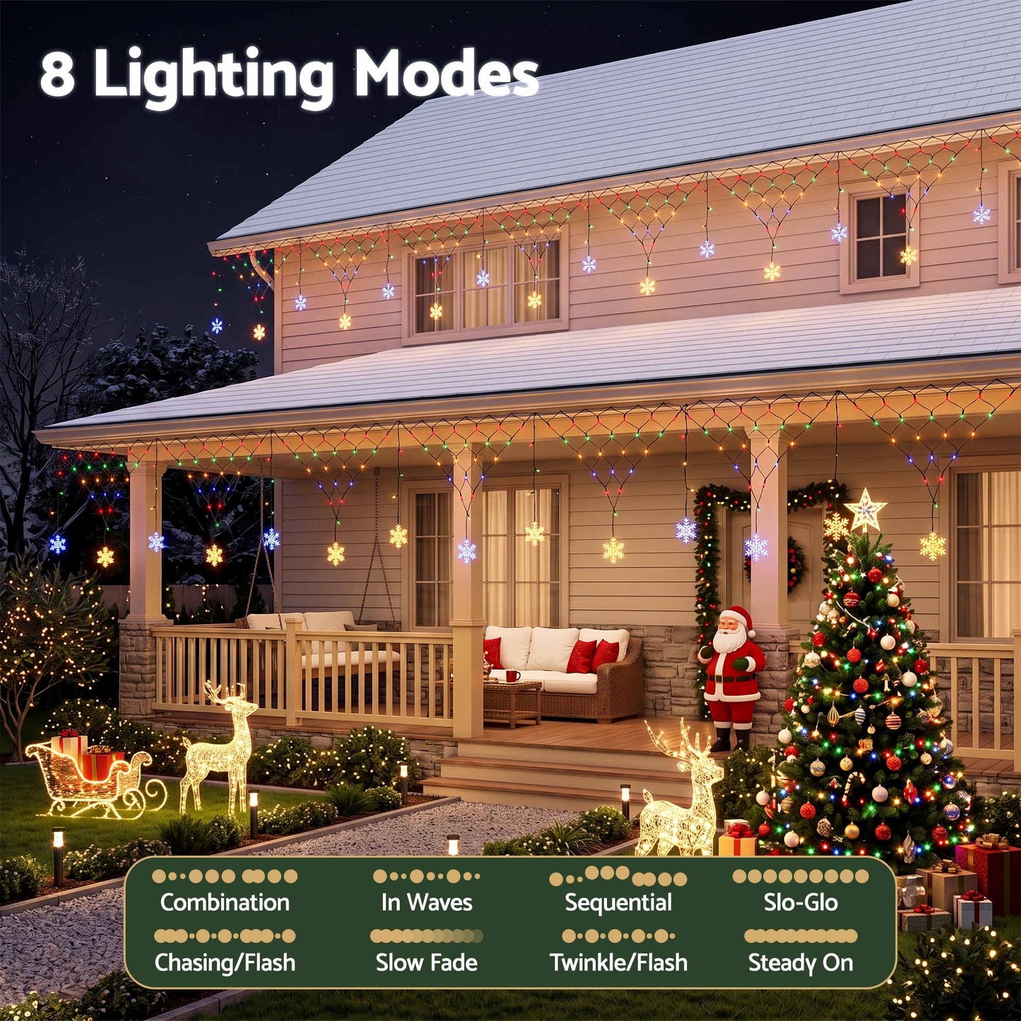 Christmas Lights Solar Fairy Lights Christmas Decorations Multicolour 4m