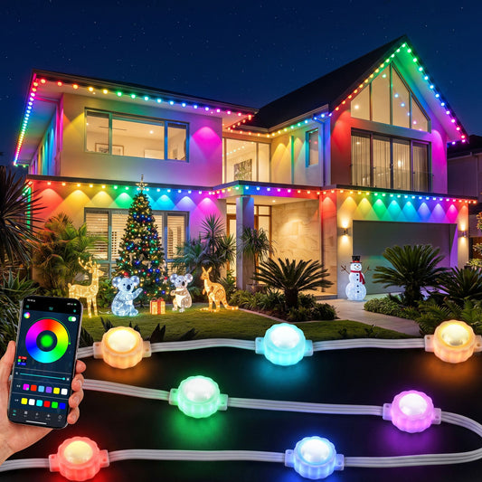 15M Christmas Lights Permanent String Eaves Light 36 LED Decoration