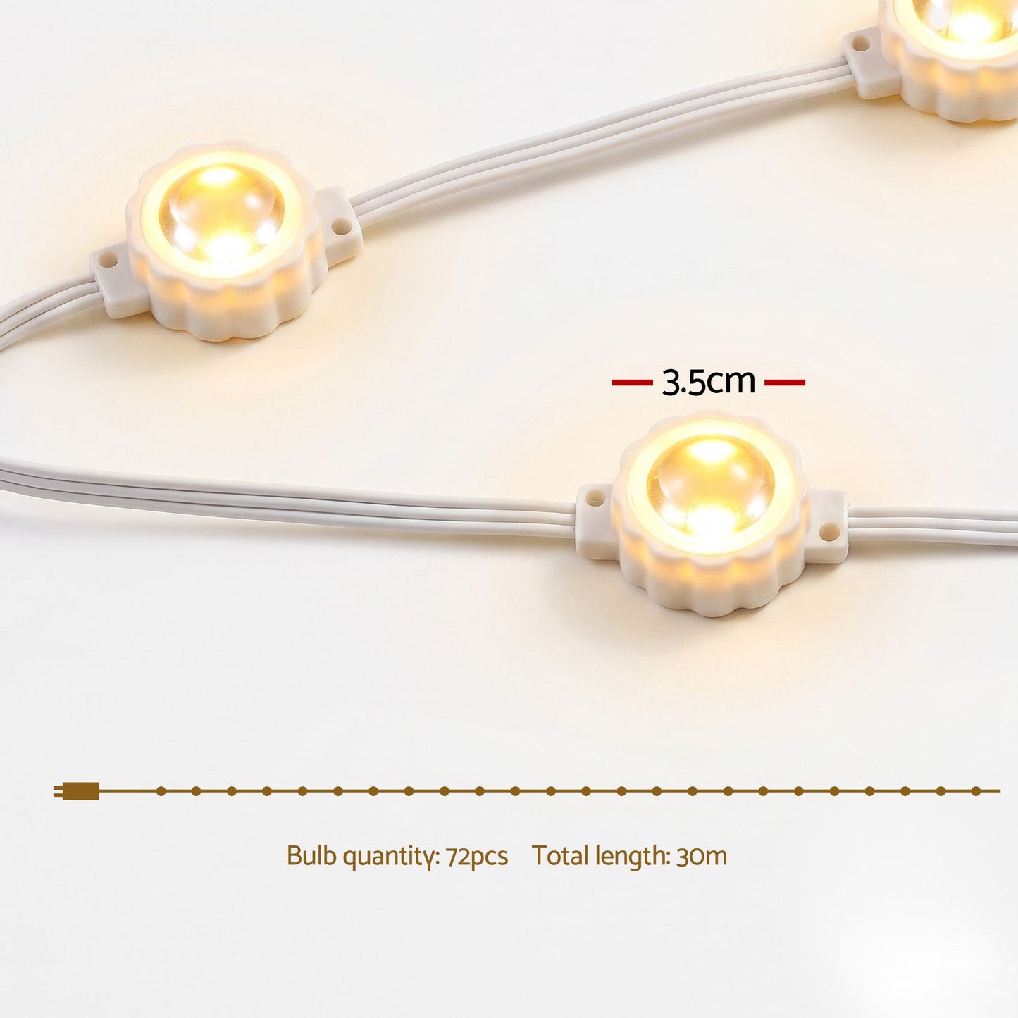 30M Christmas Permanent Outdoor Lights Smart Eaves String App Control Decoration 72LED