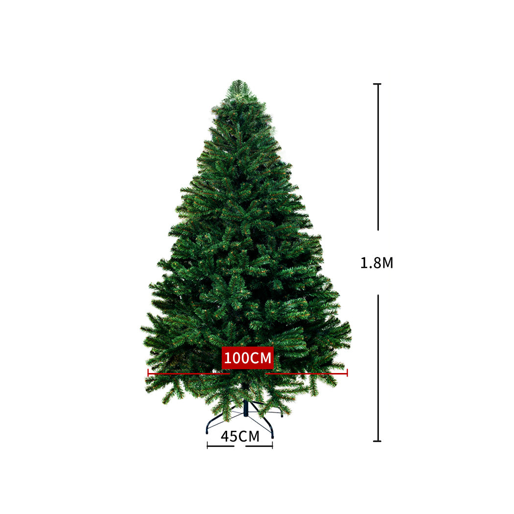 6ft 1.8m 874 Tips Christmas Tree Xmas Home Garden Decor Warm with String Lights