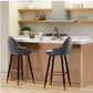 Set of 2 Dublin Bar Stools Stool Kitchen Chairs Swivel Velvet Barstools Vintage - Grey