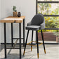 Set of 2 Dublin Bar Stools Stool Kitchen Chairs Swivel Velvet Barstools Vintage - Grey