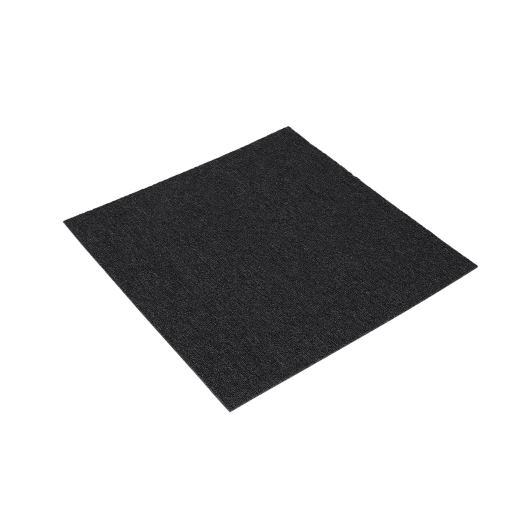 Roxine Set of 20 50x50 Carpet Tiles Box Heavy Commercial Retail Office Premium Flooring - Black