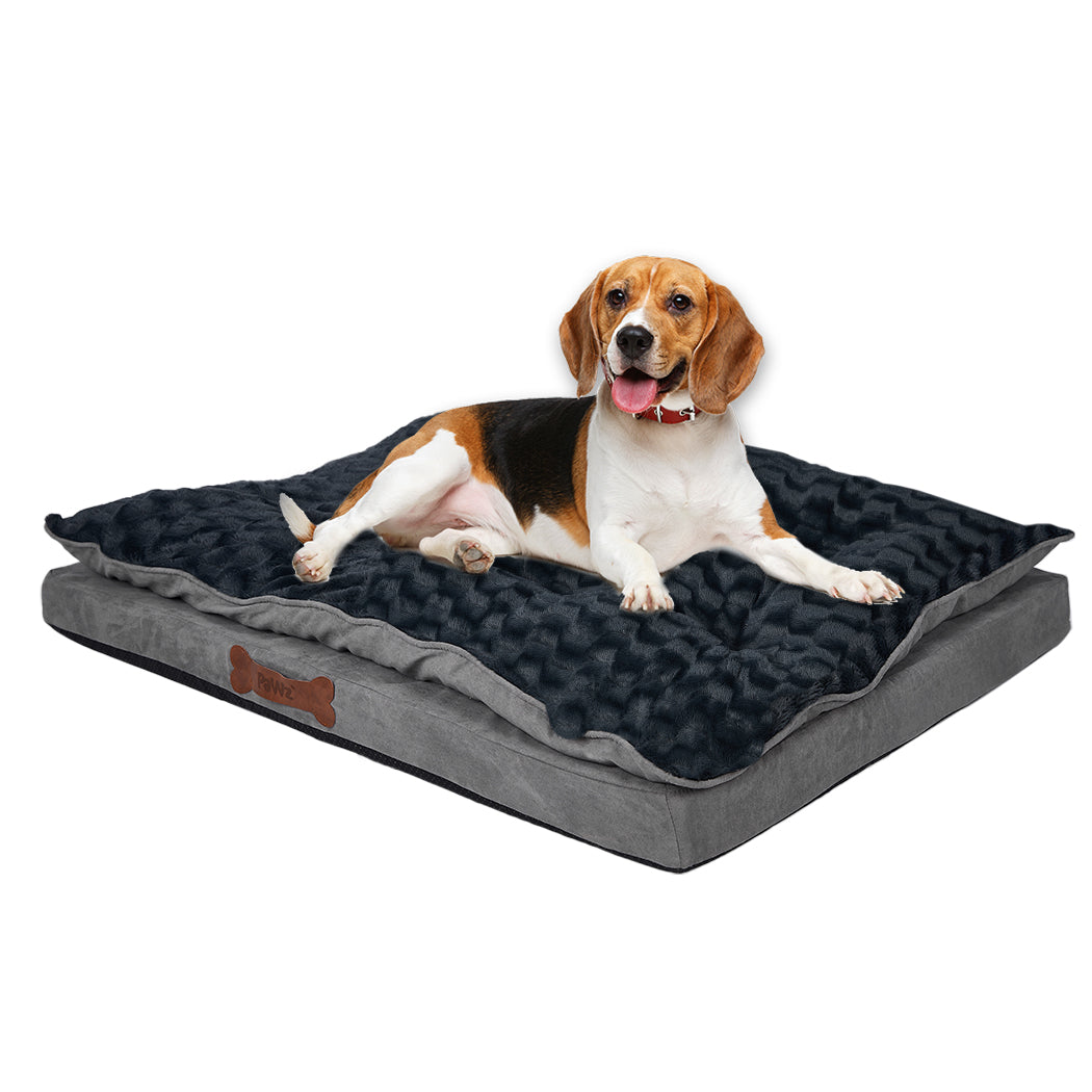SMALL Dog Beds Calming Warm Soft Plush Comfy - Grey