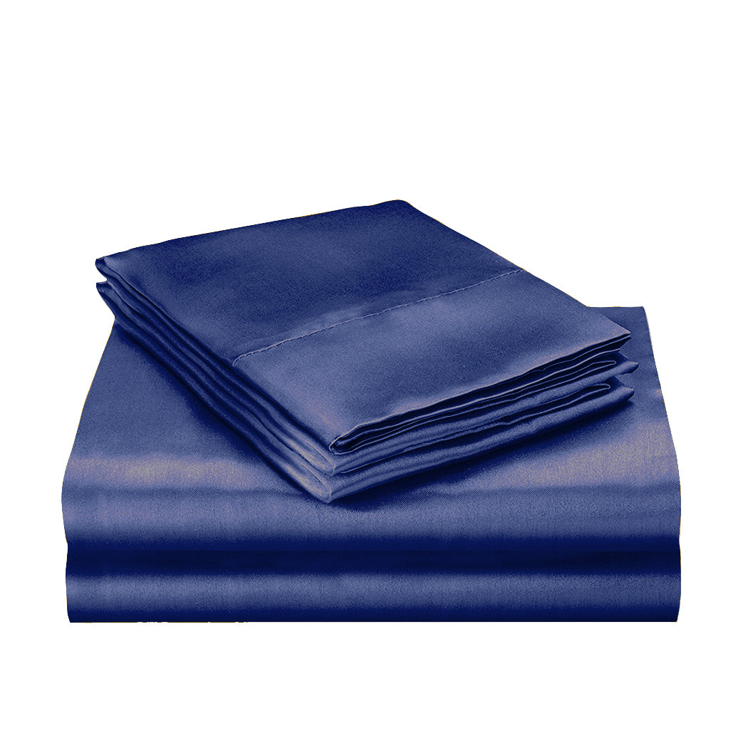 QUEEN 3-Piece Quilt Cover Set Bedspread Pillowcases - Blue