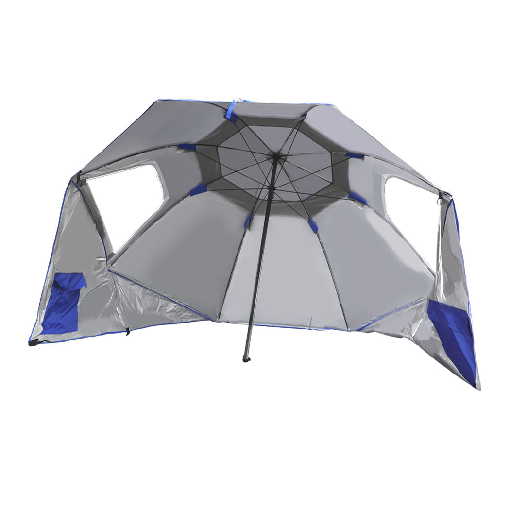 Mountview Beach Umbrella Outdoor Umbrellas Blue 2.33M