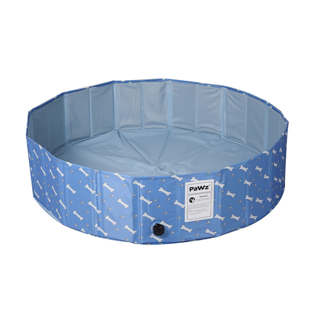 Portable Pet Swimming Pool Kids Dog Cat Washing Bathtub Outdoor Bathing Blue M - Blue Medium