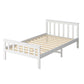 Paula Solid Pinewood Wooden Bed Frame no Drawers - White King Single