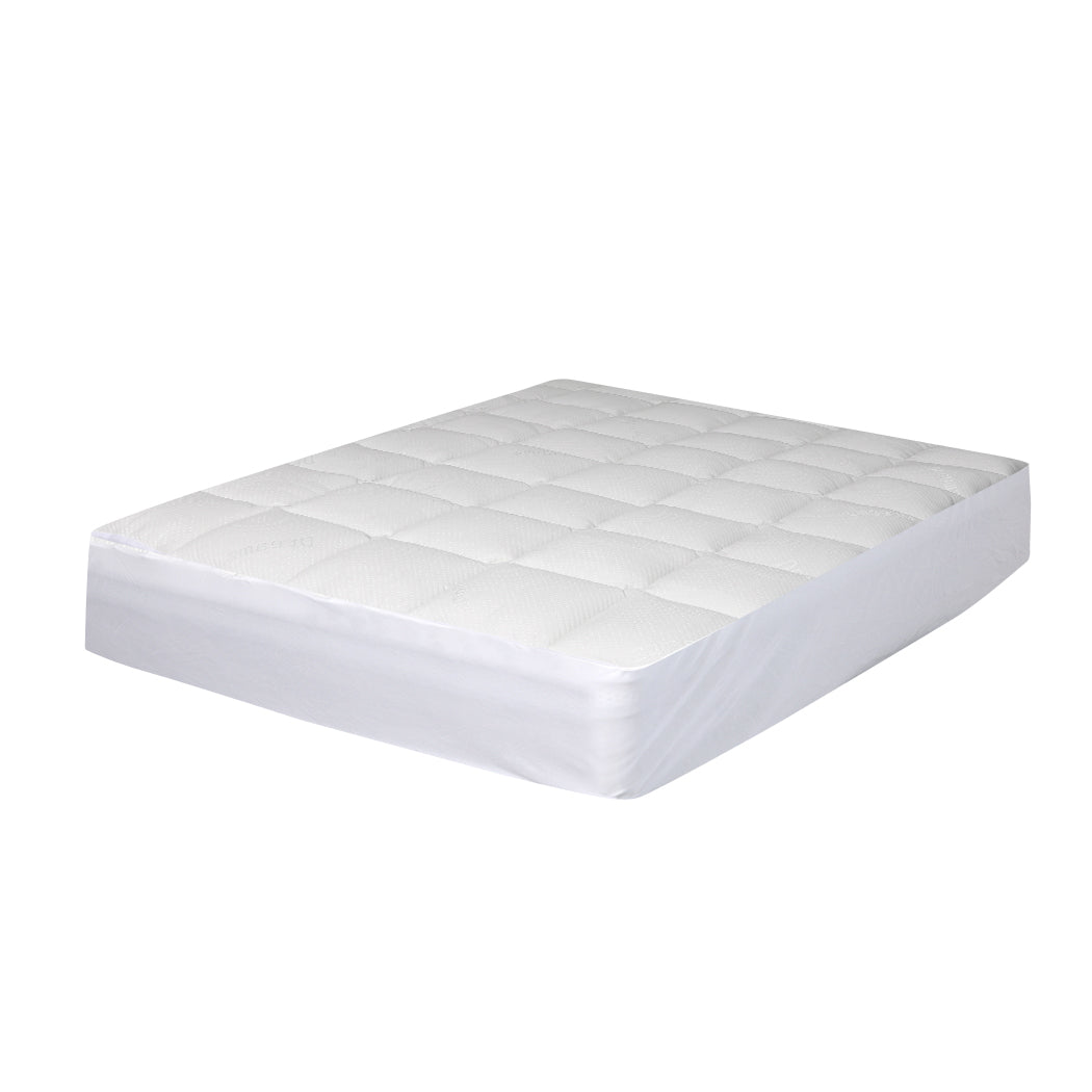 DOUBLE Mattress Protector Luxury Topper - White