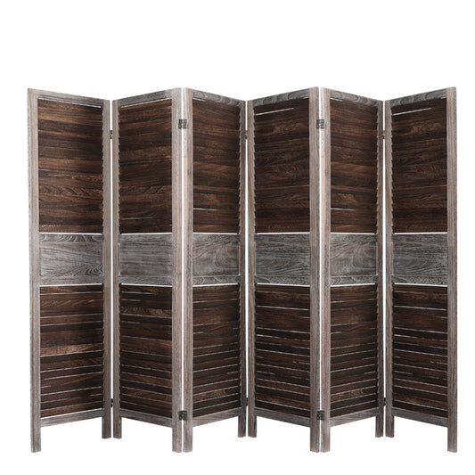 Room Divider 6 Panel Folding - Brown
