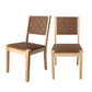 Bronwen Set of 2 Dining Chairs PU Woven Leather Kitchen Chair Lounge Midcentury Modern - Brown