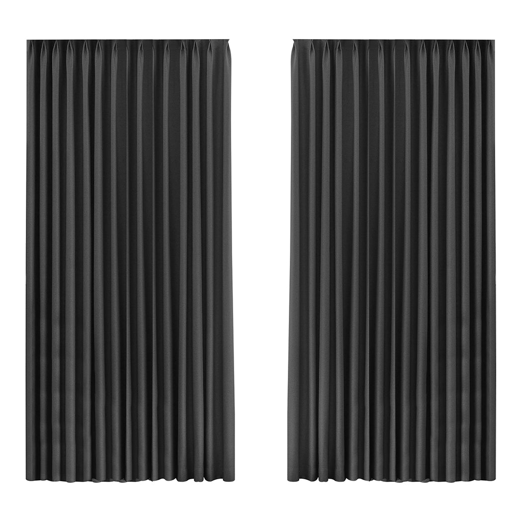 Set of 2 240x250 Blockout Curtains Chenille - Grey