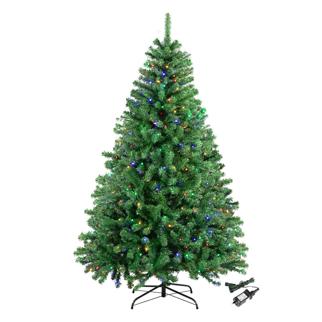 5ft 1.5m 500 Tips Pre Lit Artificial Christmas Tree 8Mode Led Lights Xmas Bushy Decor