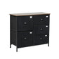 Chest of 5 Drawers Storage Cabinet - Black